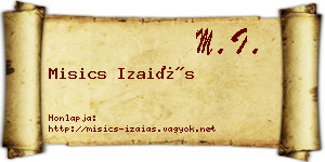 Misics Izaiás névjegykártya